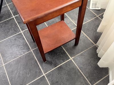 Small Wooden End Table with Drawer - Compact Side Table for Living Room/Bedroom