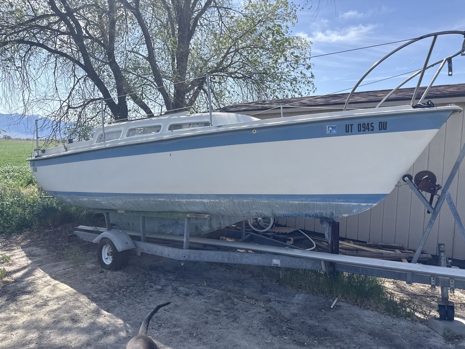 Sailboat, trailer and mass