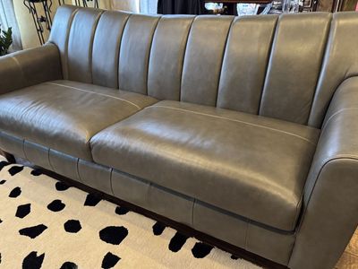 Gray leather couch for sale
