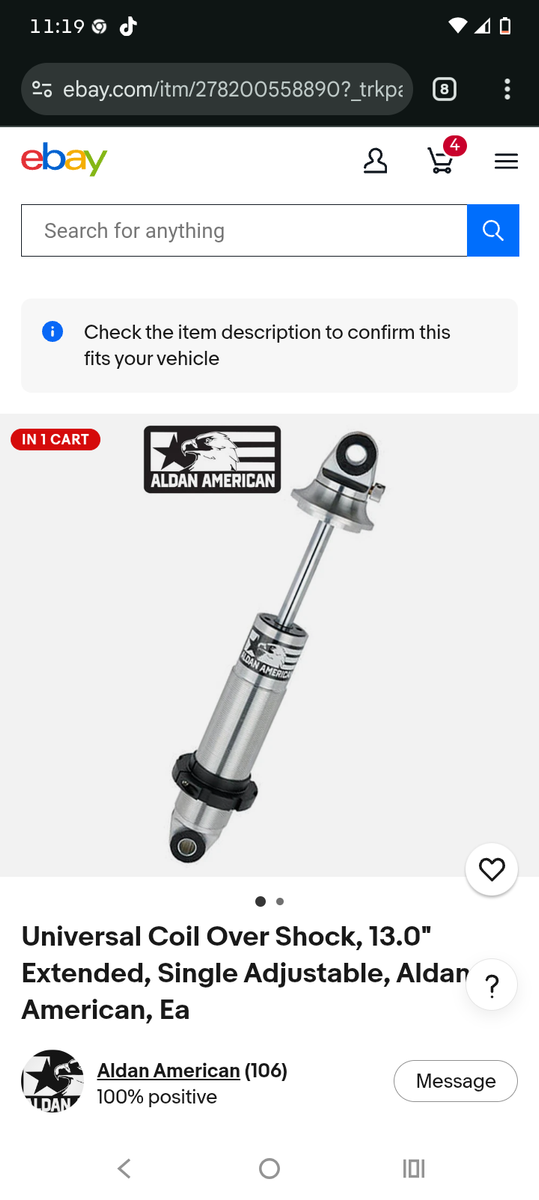 Alden American coil over shocks