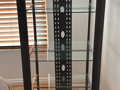 Modern Metal and Glass 5-Tier Audio/Video Component Tower Stand