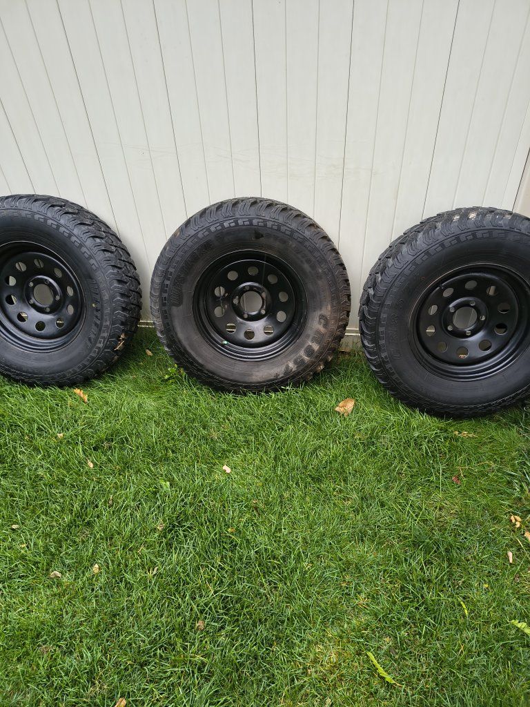 Westlake CR857 ST235/75R15 Trailer Tires on Black Steel Rims Set