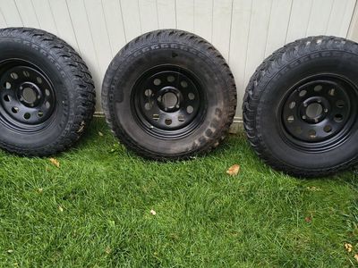 Westlake CR857 ST235/75R15 Trailer Tires on Black Steel Rims Set