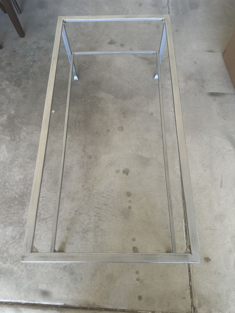 Metal Framed Two-Tier Glass Coffee Table