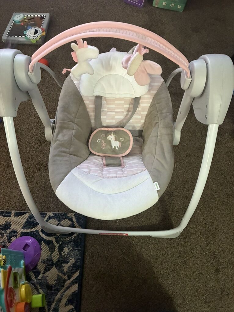 Ingenuity Pink Baby Swing
