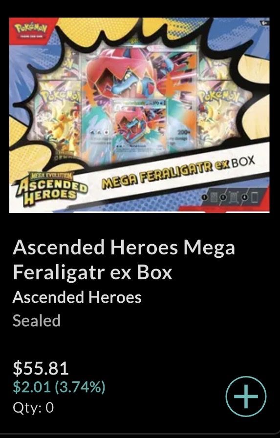 Pokemon TCG: Ascended Heroes Mega Feraligatr EX Box - Factory Sealed, Collectible Cards