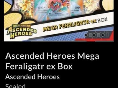 Pokemon TCG: Ascended Heroes Mega Feraligatr EX Box - Factory Sealed, Collectible Cards