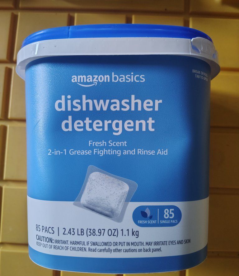 AMAZONBASICS DISHWASHER DETERGENT 85 PACKS PER CONTAINER X3