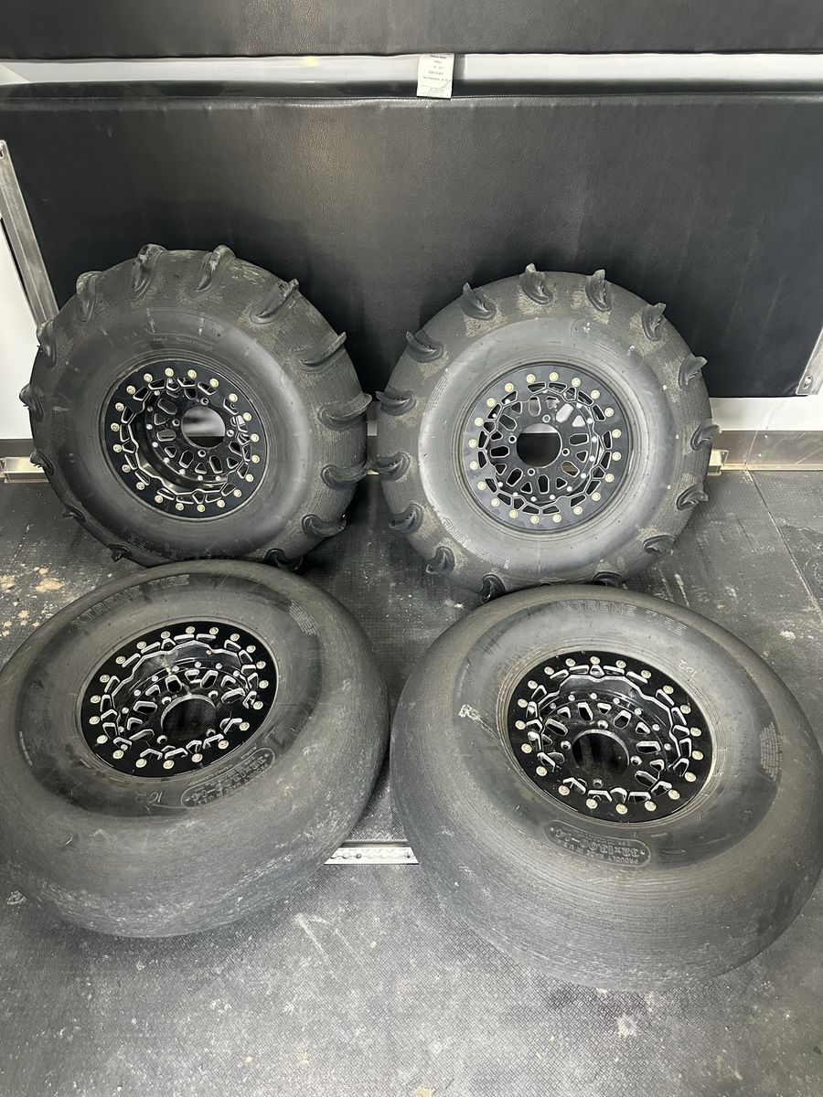 Sand paddle tires and wheels. Can-Am 4/137 lug pattern.