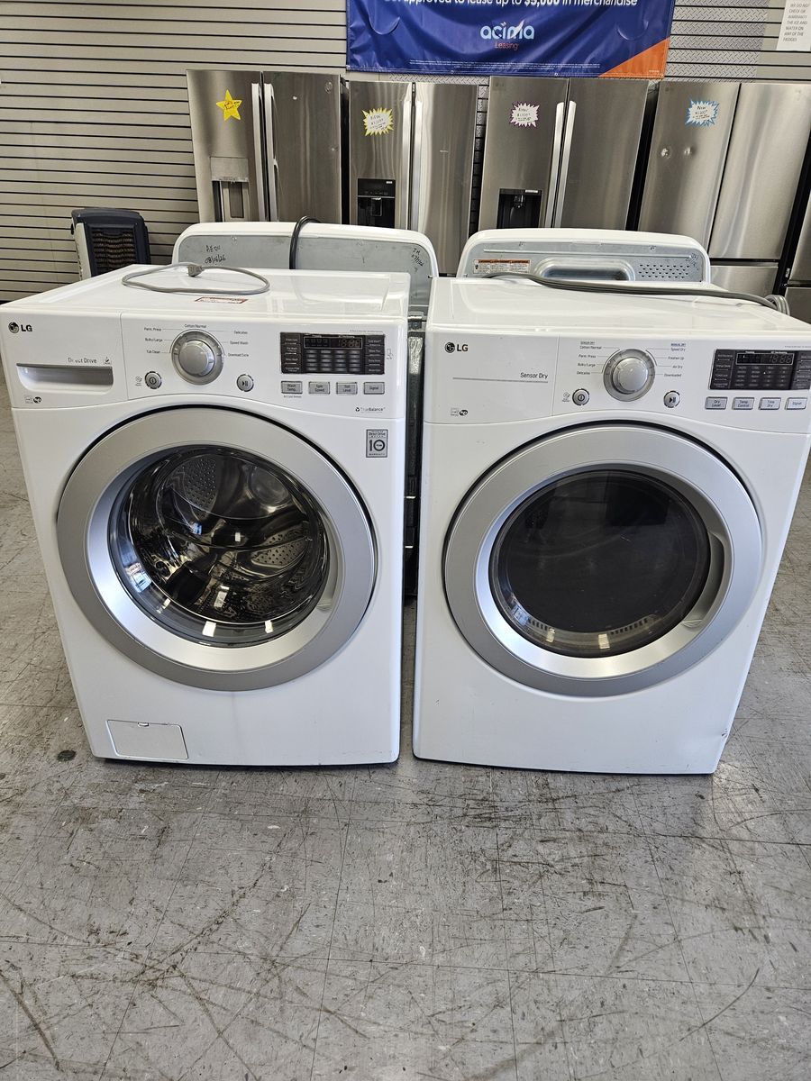 LG Front Load Washer and Electric Dryer Set - White