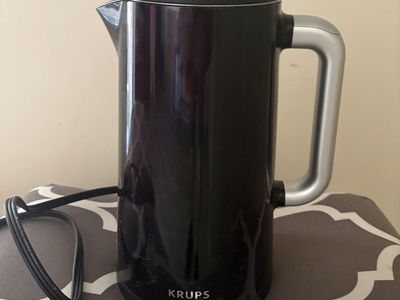 Krups Electric Kettle Black and Silver Used