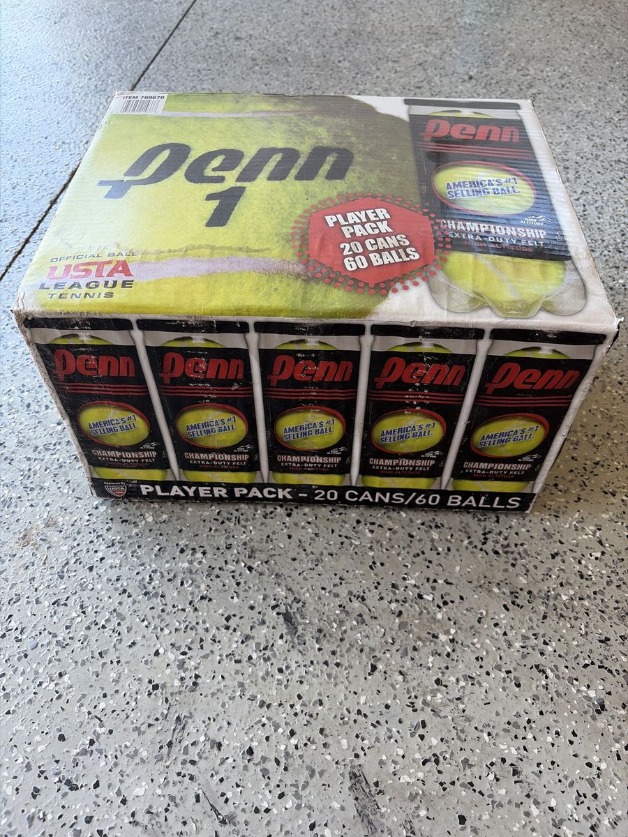 Penn 1 USTA League Tennis Balls – New, Unopened (60 Balls Total)