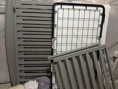 Graco Convertible Crib - Gray with Mattress and Bedding