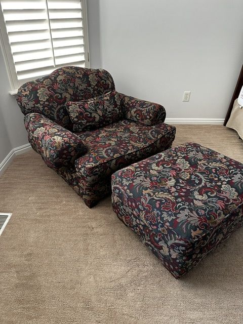 Lee Furniture Custom Oversized Armchair with Ottoman