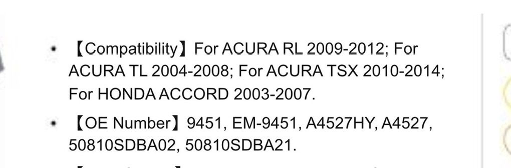 Acura Honda Hydrolic Rear Motor Mount