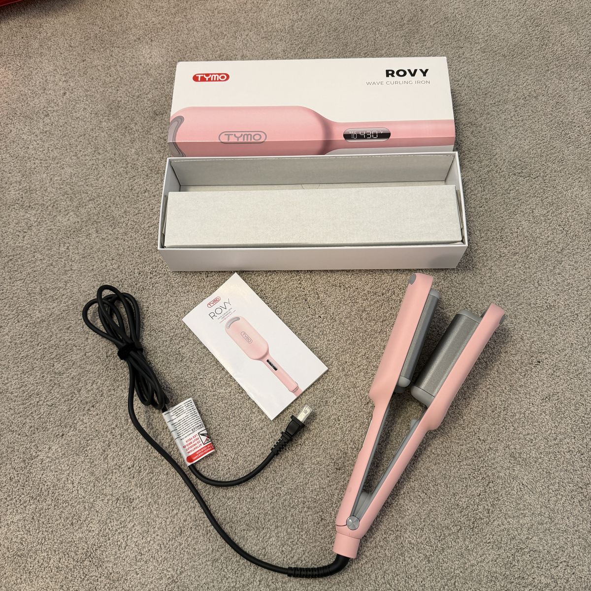 Like New TYMO Rovy Wave Pink Curling Iron