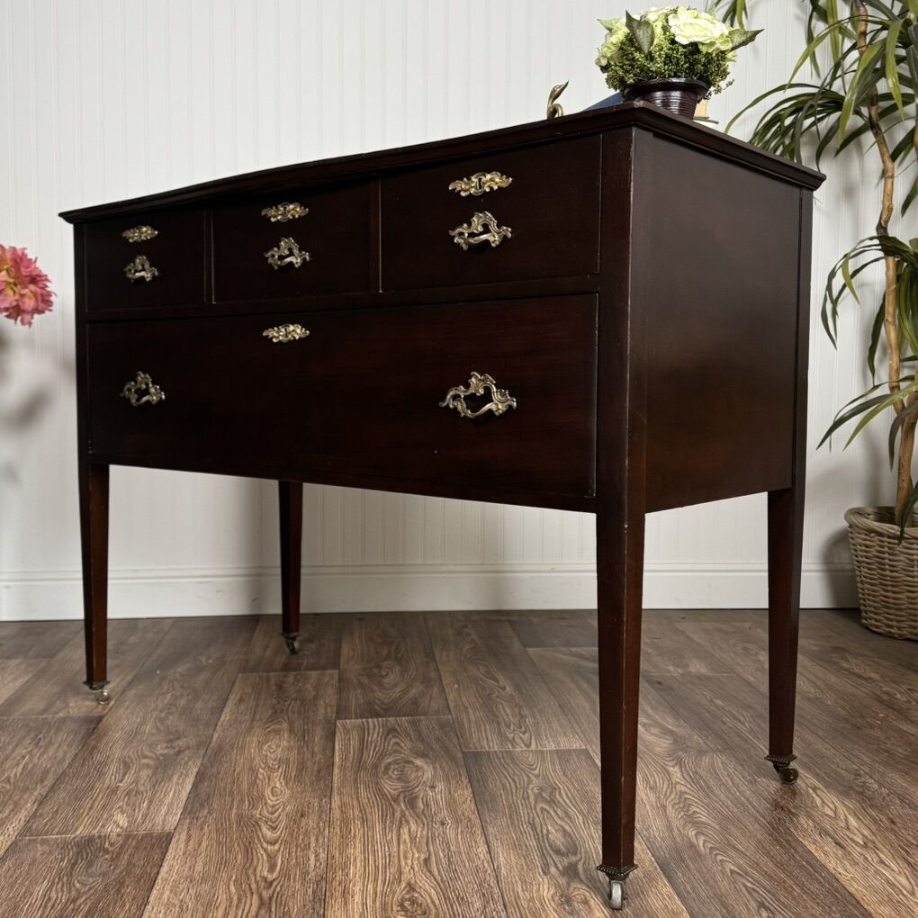 Federal Style Mahogany Console / Buffet on Casters