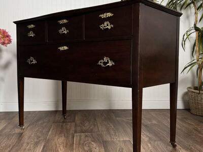Federal Style Mahogany Console / Buffet on Casters