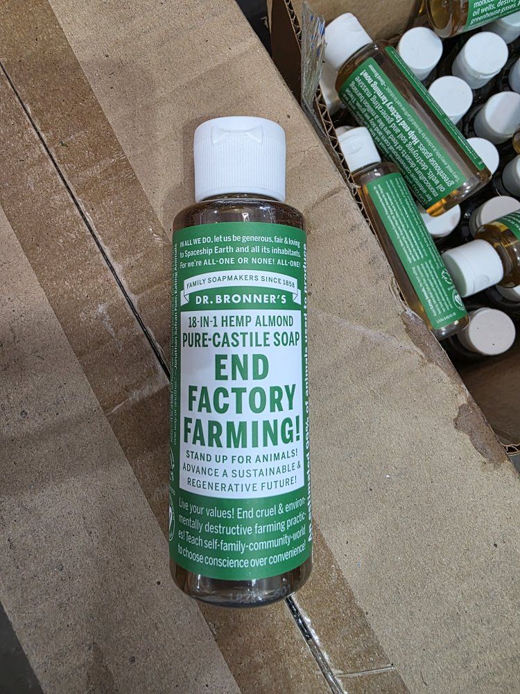 Dr. Bronner's 18-in-1 Hemp Almond Pure-Castile Liquid Soap 4 oz Bottles