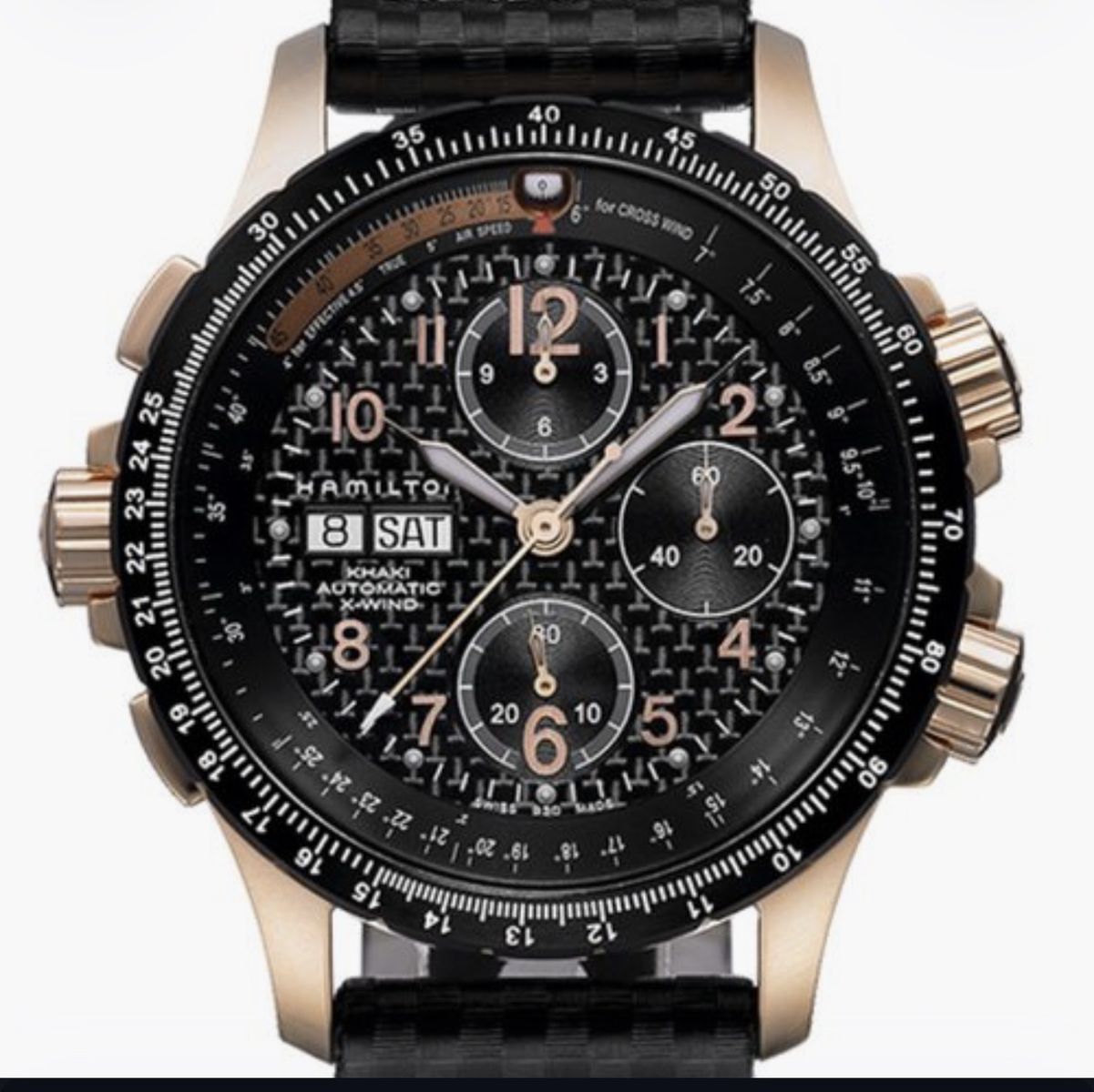 Hamilton X-Wind Chronograph Pilot Watch Rose Gold
