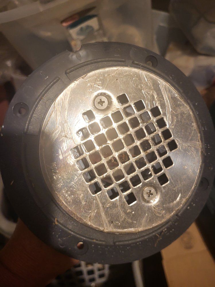 Sioux Chief 821-2P Round Adjustable Floor Drain with Stainless Steel Grate - Gray Plastic
