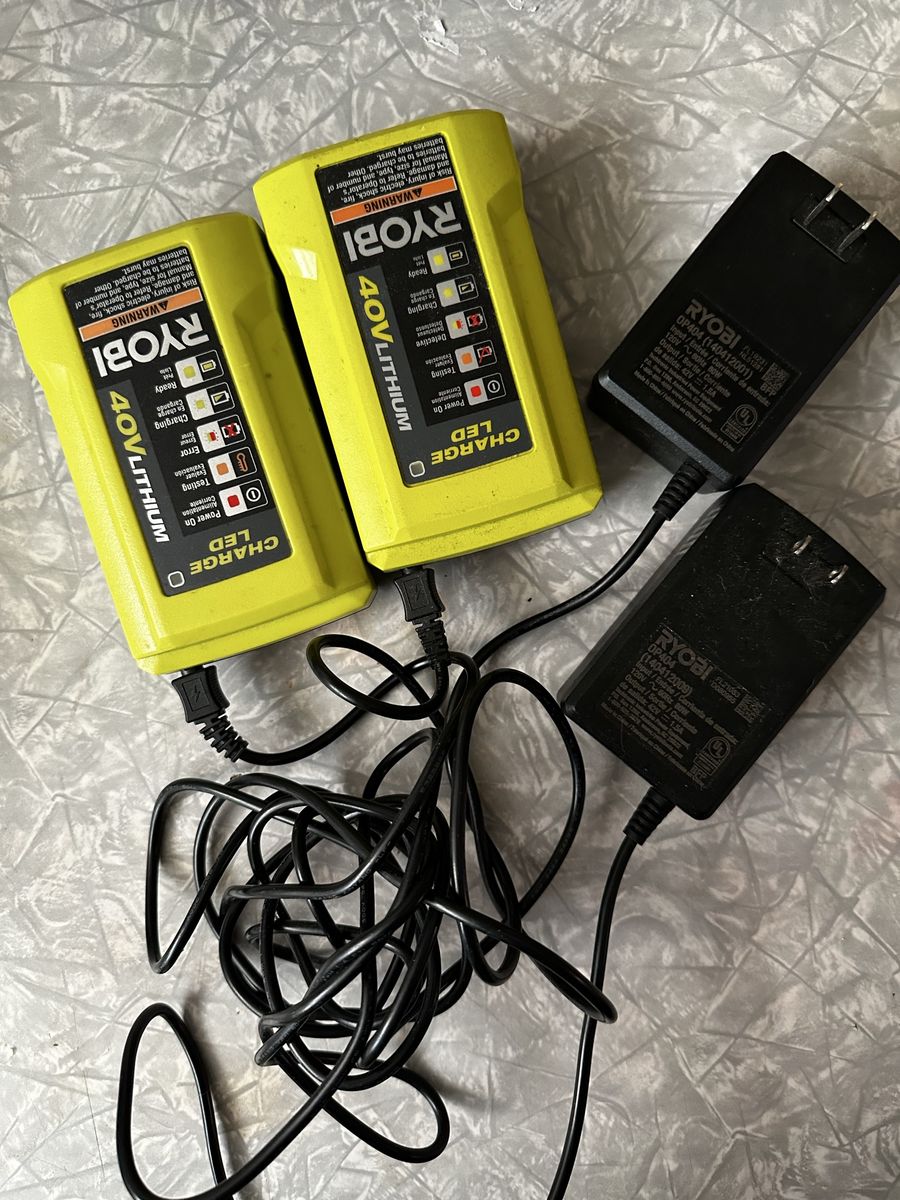 Ryobi 40V Lithium Chargers. No batteries.