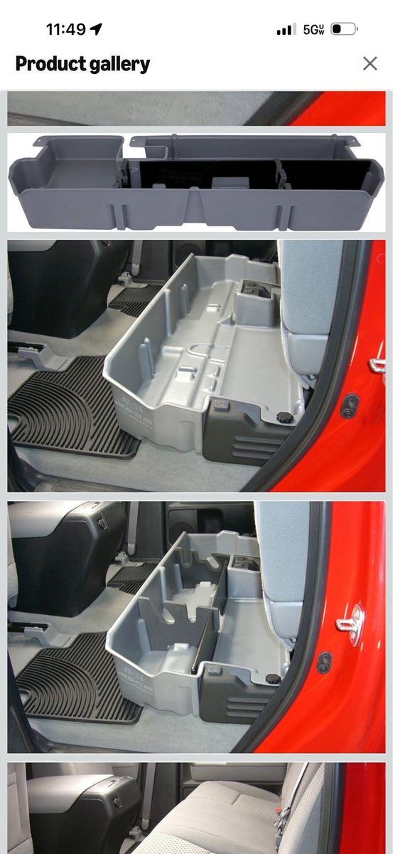 DU-HA Underseat Storage Console Organizer Toyota Tundra Double Cab 2007-2021 Gray #60052