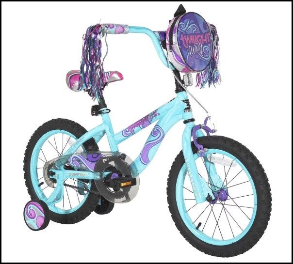 Girls 16” Bike – Huffy Twilight Twist w/ Training Wheels
