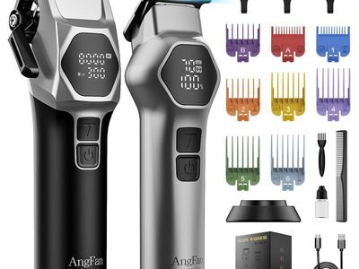 AngFan Professional Blade Warrior Hair Clipper and T-Blade Trimmer Grooming Kit Set
