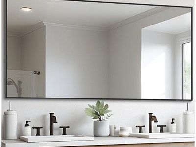 New - Desbing 30" x 60" Black Wall Mounted Mirror
