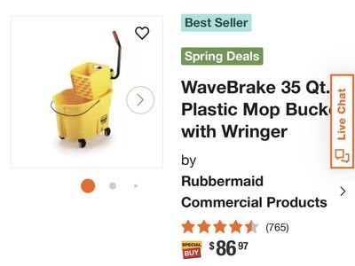 Rubbermaid WaveBrake 35 Quart Mop Bucket w/Wringer