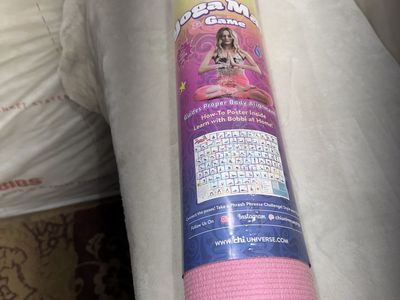 Chi Universe Pink Yoga Mat & Game with Instructional Alignment Poster 72" x 24"