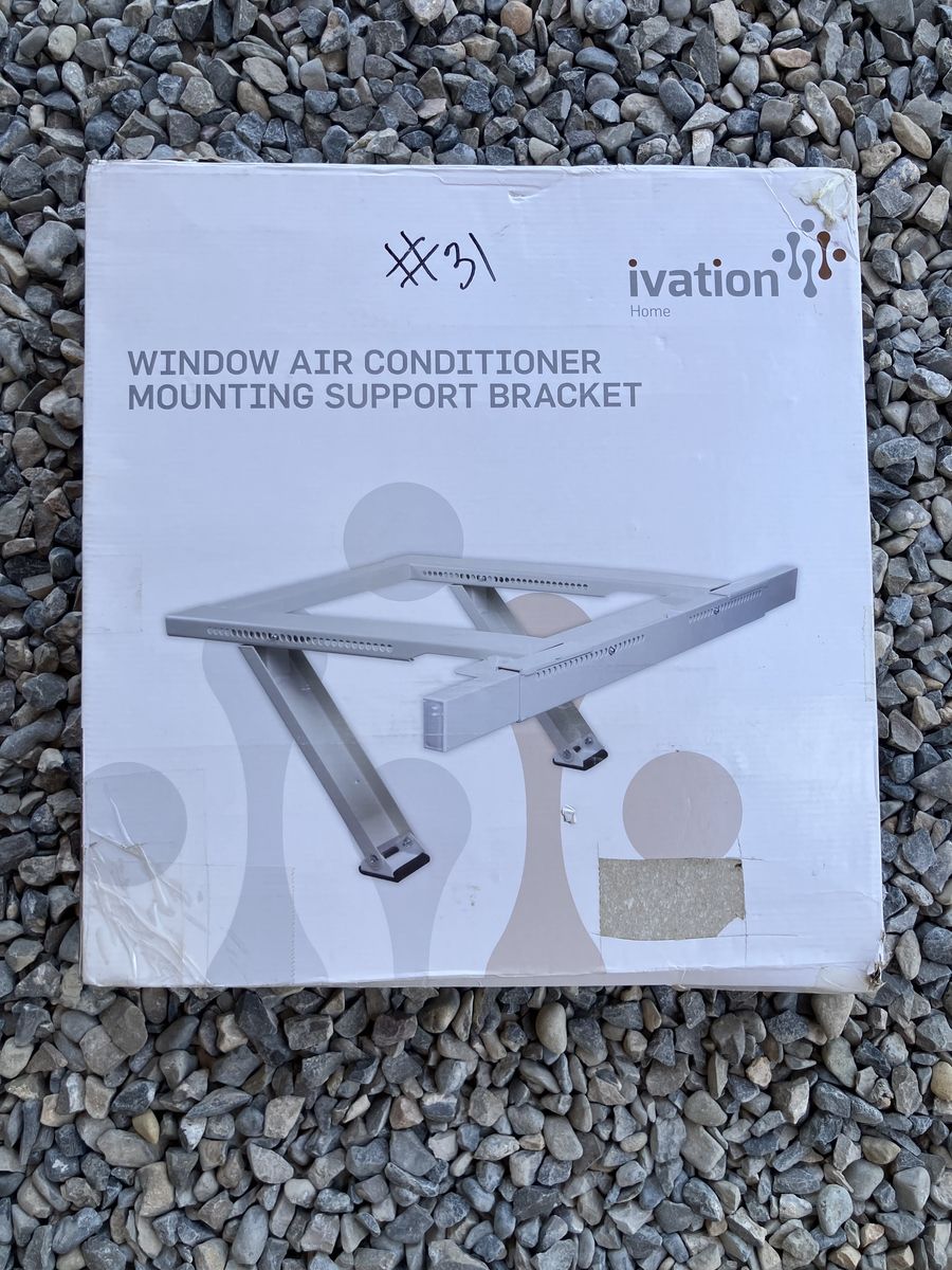 Ivation Air Conditioner Support Bracket, No Tools or Drilling Required - Easy to Install Window AC Mount - Heavy Duty Steel
