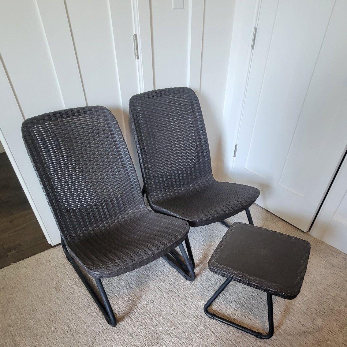 Adirondack style wicker chairs