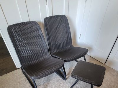 Adirondack style wicker chairs