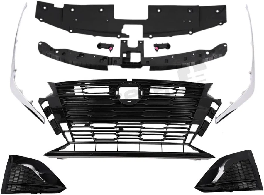 2023-2024 Nissan Altima SL/SV Front Bumper Chrome Grille Trim / Fog Light Cover Molding – New