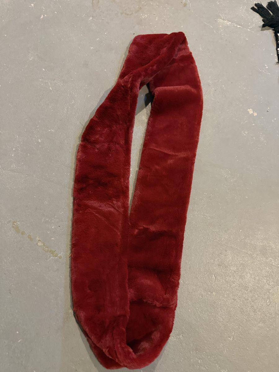 Minky - Red Faux Fur Infinity Scarf - Soft & Warm Winter Accessory