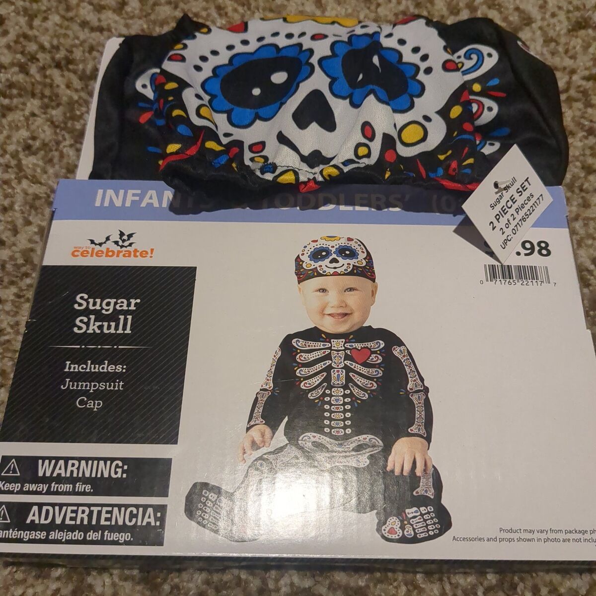 New! sugar skull infants Halloween costume