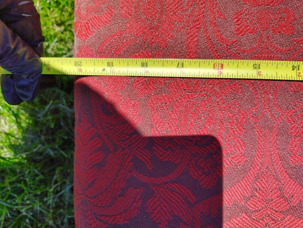 Red and black patio cushions