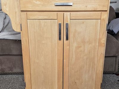 Rolling kitchen island cabinet w/ real granite top