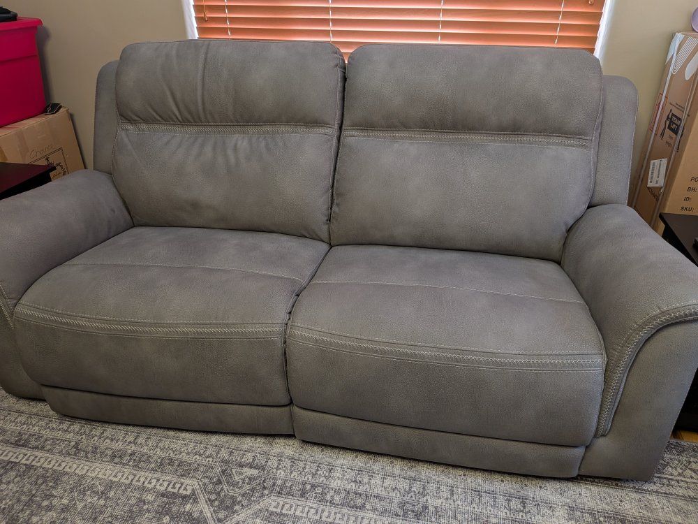 Gray Power Reclining Loveseat