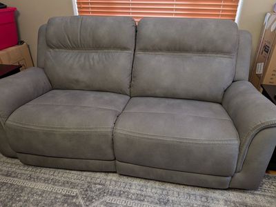 Gray Power Reclining Loveseat