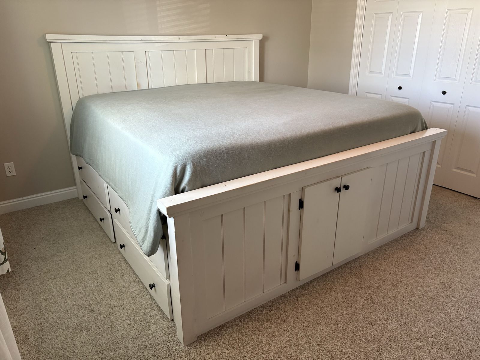 King Size Bed Frame with Storage and Drawers