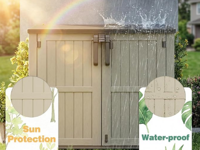 Waterproof Outdoor Storage Box 36 Cu Ft with Lockable Doors