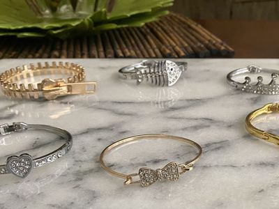 NEW! Fancy Gold Or Silver Bracelets - Some With Rhinestones - $6-$10 ea. C PIX