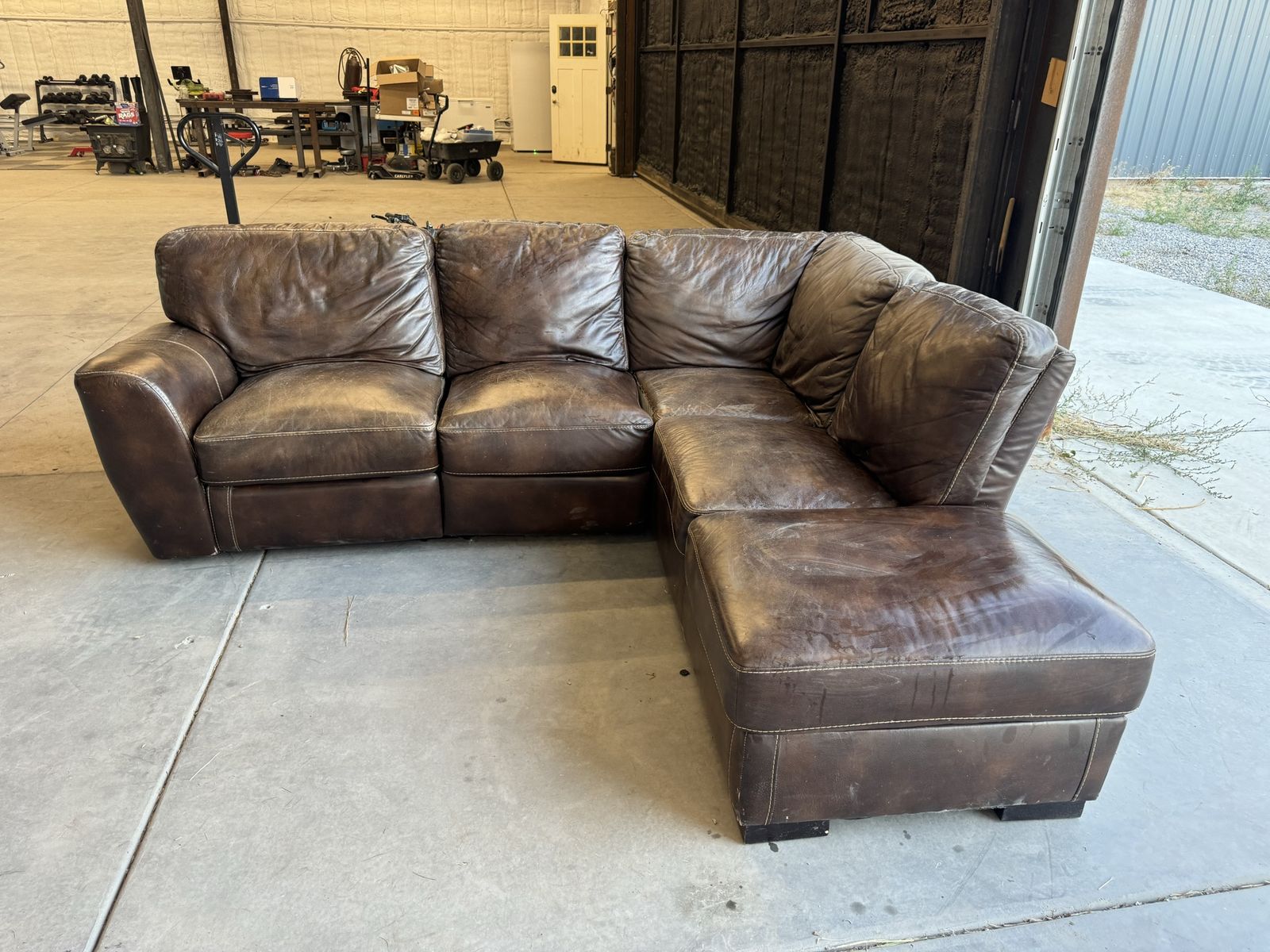 Leather sectional