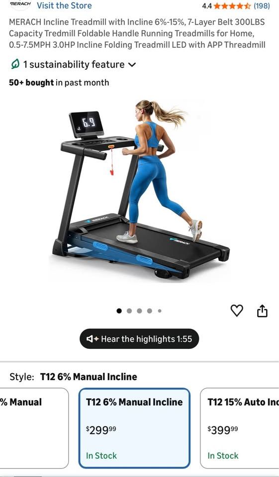 MERACH manual Incline Treadmill