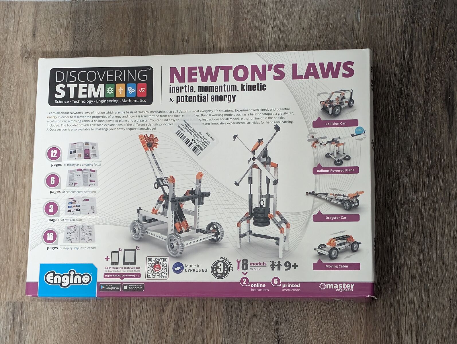 Engino- STEM Toys, Newton's Laws Inertia, Kinetic & Potential Energy, STEM Projects (8 Model Options)
