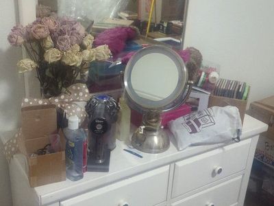 White Dresser with Matching Mirror - Used Good Condition