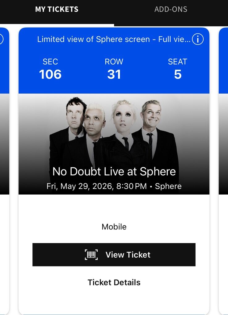 No Doubt Tickets At The Sphere In Las Vegas